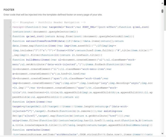 Portfolio header navigation 2