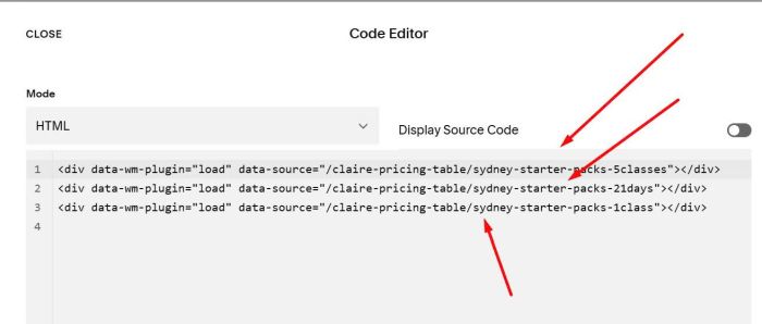 Pricing table with section loader 10