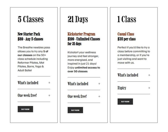Pricing table with section loader 12