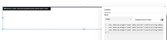 Pricing table with section loader 7