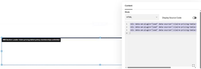 Pricing table with section loader 8