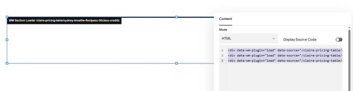 Pricing table with section loader 9