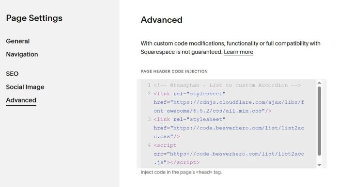 List to custom accordion 2
