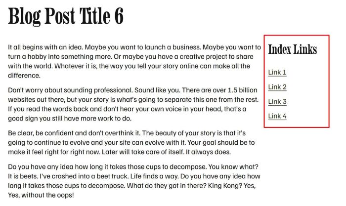Simple Blog Post Sidebar