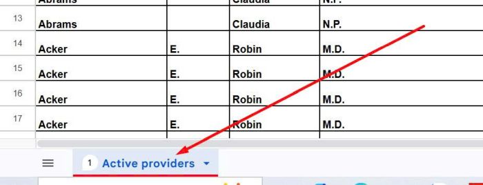 Excel table 9