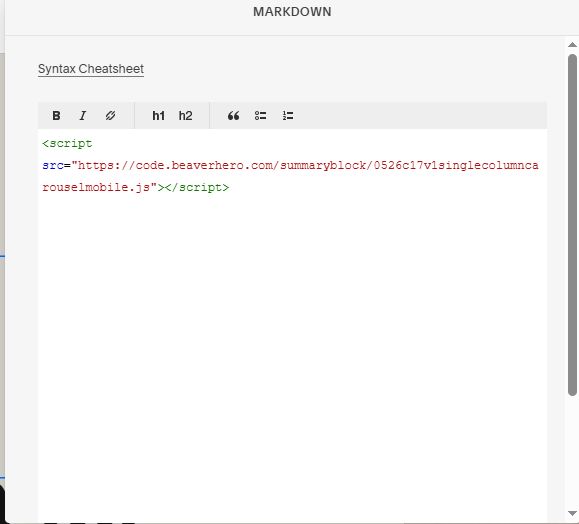 Summary Carousel Single Column (Mobile)