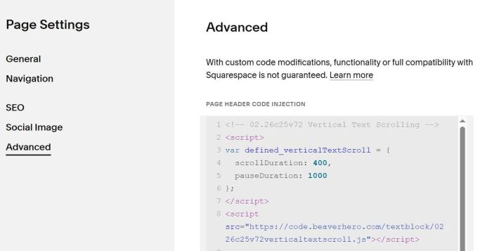 Vertical Text Scrolling