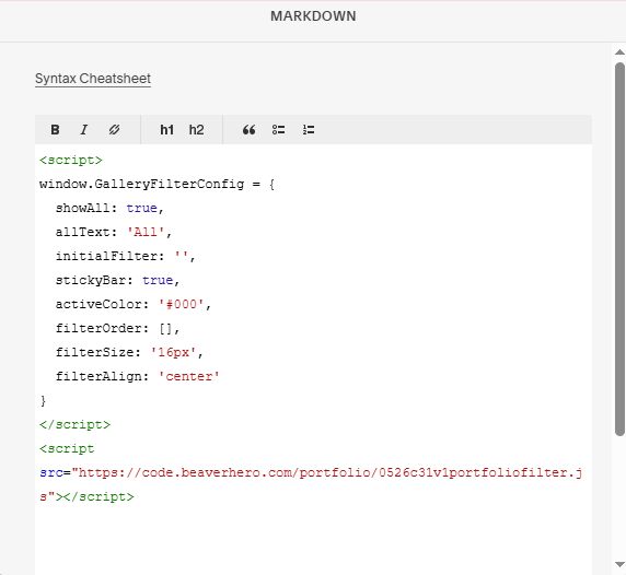 Portfolio Filter (new)