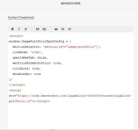06.26c30v4 Connect Image Blocks with Portfolio Page