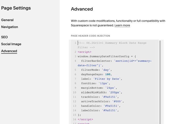 Summary Block Date Filter