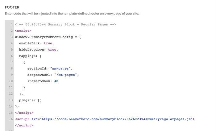 Summary Block – Regular Pages