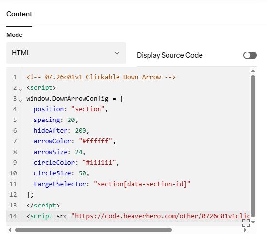 07.26c01v1 Clickable Down Arrow