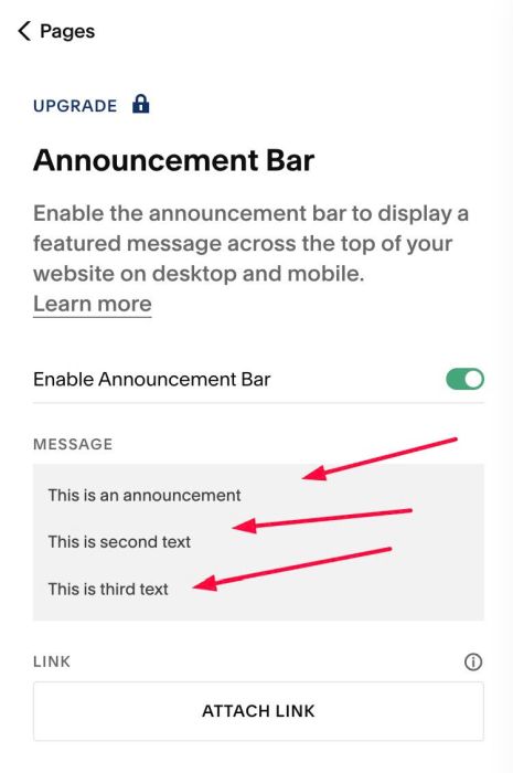 07.26c01v10 Carousel Scrolling Announcement Bar