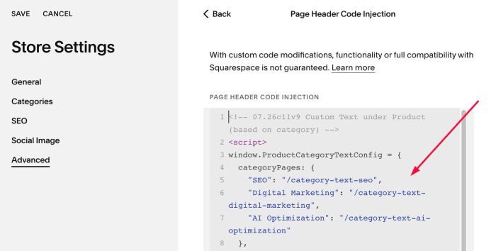 07.26c11v9 Custom Text under Product (based on category)