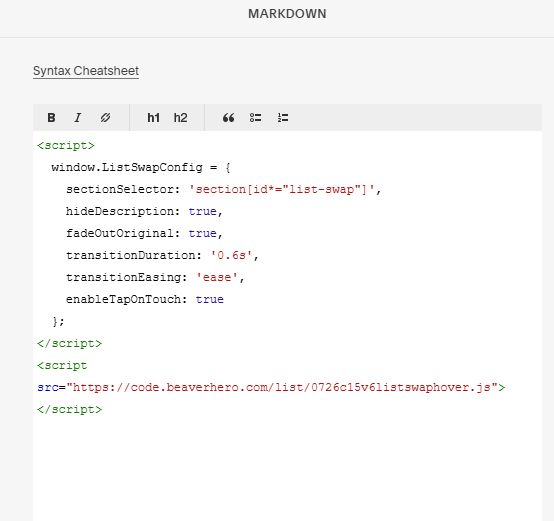 07.26c15v6 List Swap Image on Hover