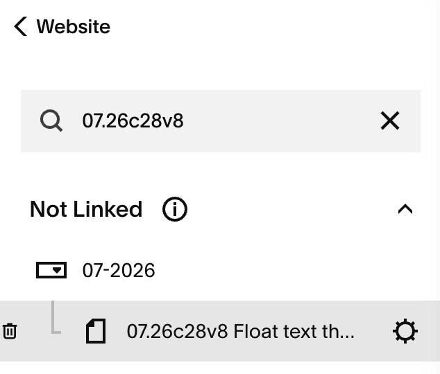 07.26c28v8 Float text then disappear