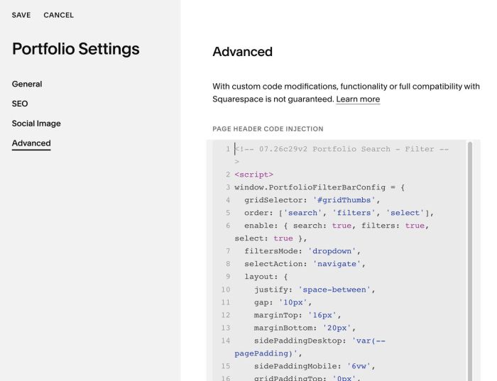 07.26c29v2 Portfolio Search Filter