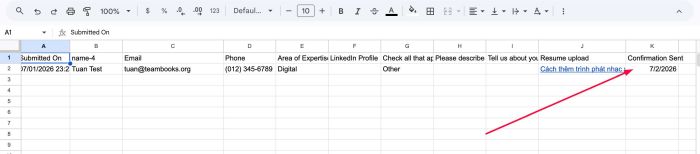 CSK Advertising – Form Block Confirmation Email