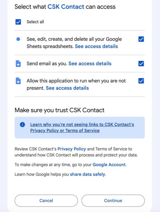 CSK Advertising – Form Block Confirmation Email