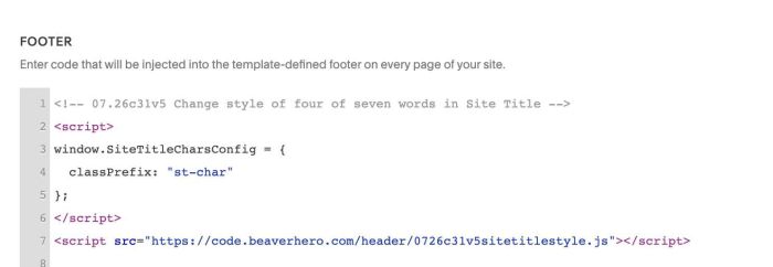 07.26c31v5 Change style of four of seven words in Site Title