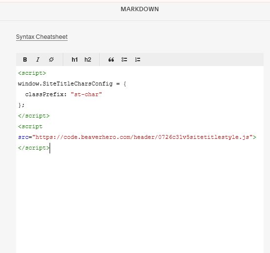 07.26c31v5 Change style of four of seven words in Site Title