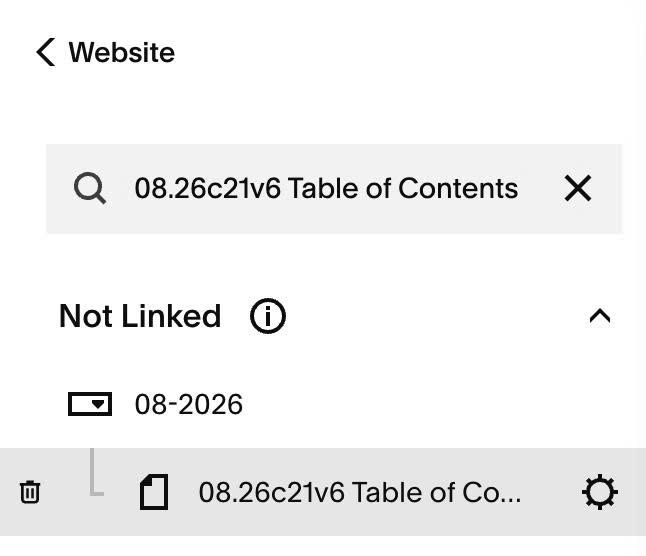 08.26c21v6 Table of Contents