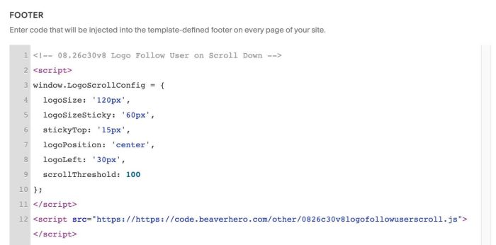 08.26c30v8 Logo Follow User on Scroll Down