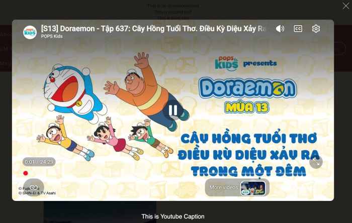 09.26c03v1 Video Block Hover show Caption Overlay Click show Lightbo Caption