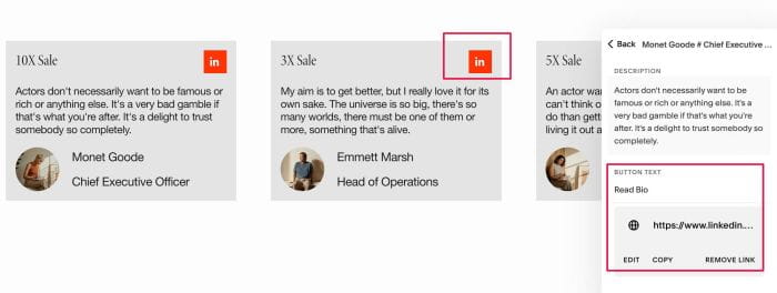 09.26c12v20 Testimonial Slider with Avatar, Name, Position, Title, Description, LinkedIn