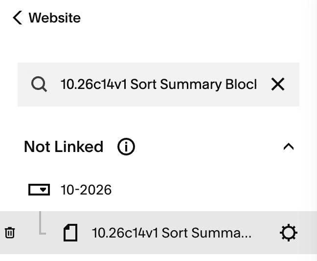 10.26c14v1 Sort Summary Block