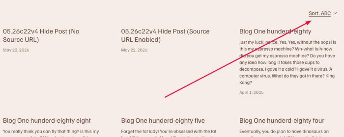 10.26c14v1 Sort Summary Block